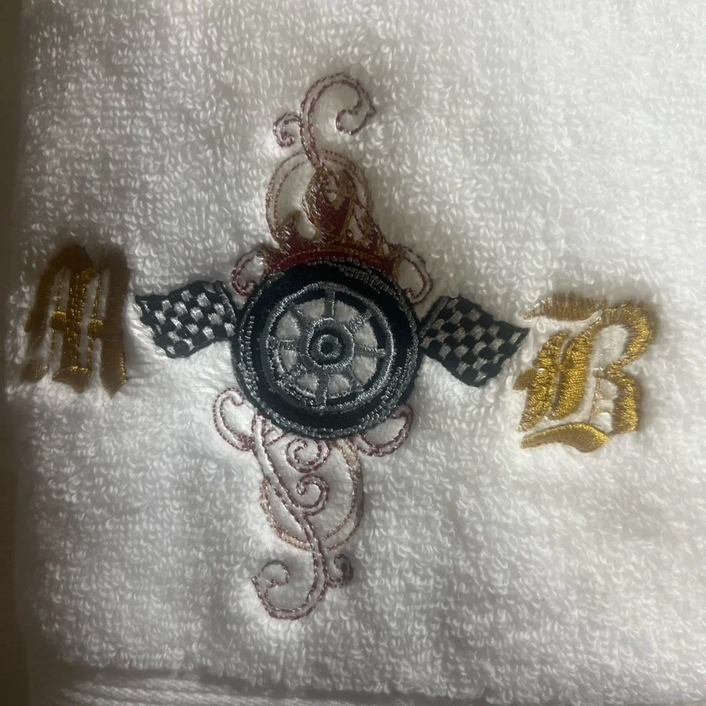Motorcycle Racer Embroidered Towel set New made to order Monogrammed great gifts